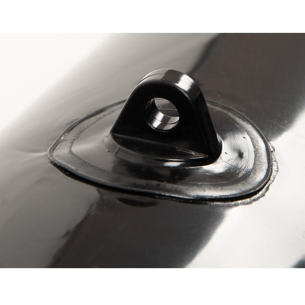 Vinyl sheet with an inflatable border and restraint eyelets