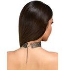Cottelli Sparkly black choker with rhinestones