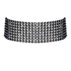 Cottelli Sparkly black choker with rhinestones - image 3