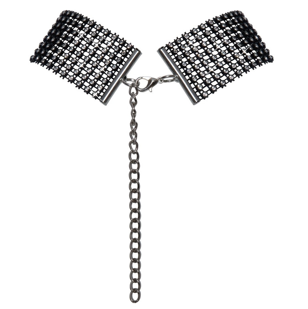Cottelli Sparkly black choker with rhinestones