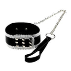 Sexy Adjustable Lace PU Leather Plush Slave Collar - image 4