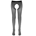Bold open crotch black tights
