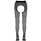 Bold open crotch black tights