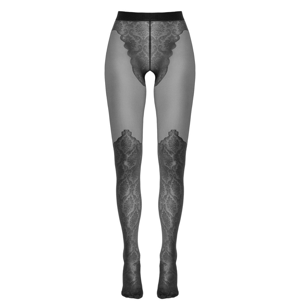 Crotchless tights with lace design Κύρια εικόνα προϊόντος