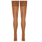 Skin Coloured Hold Up Stockings with lace - image 4