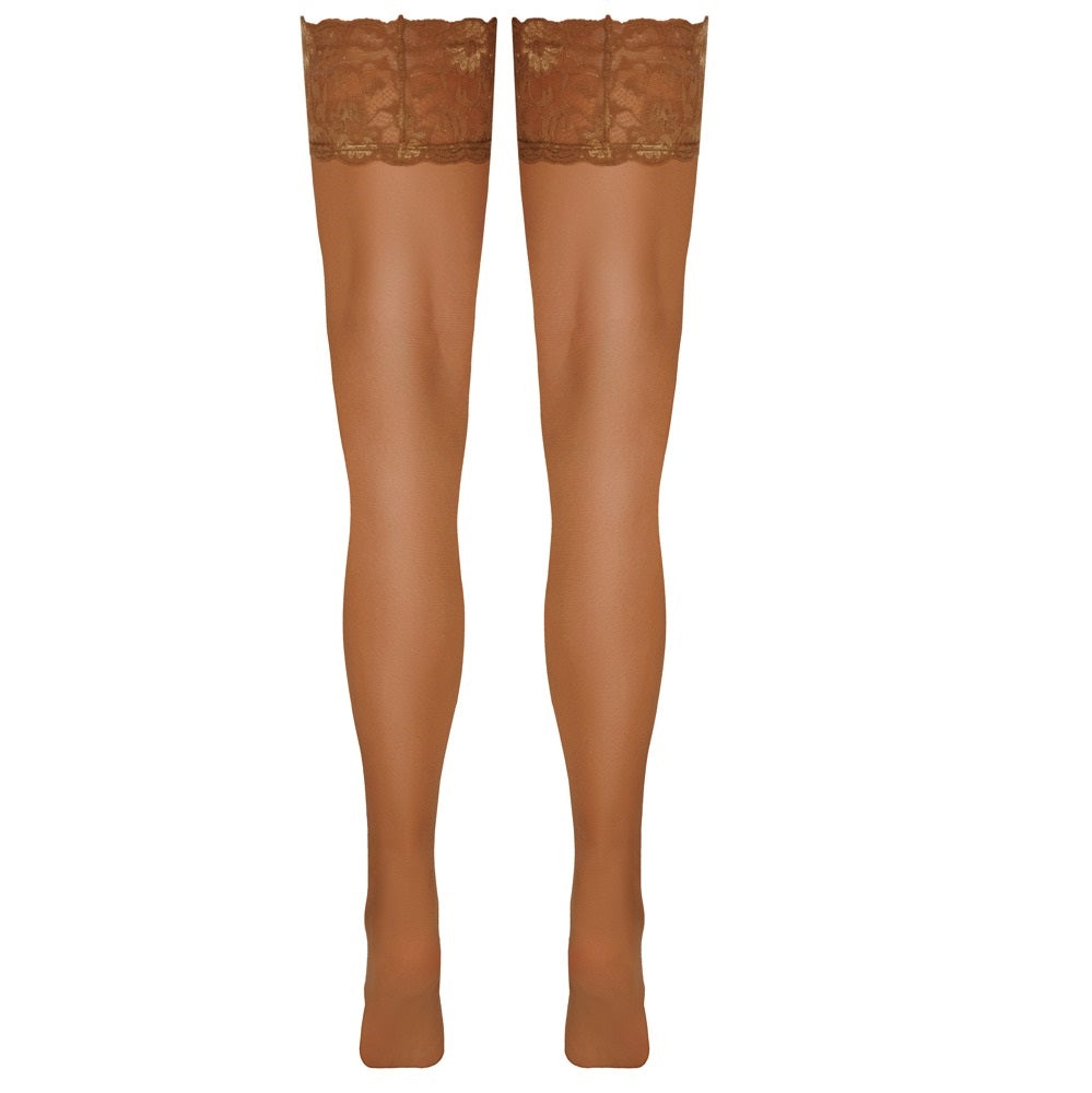 Skin Coloured Hold Up Stockings with lace Κύρια εικόνα προϊόντος