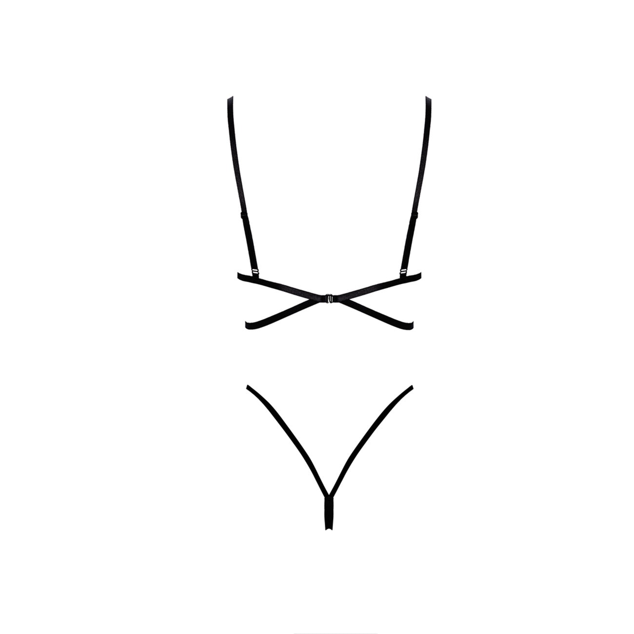 Noir Handmade French Kiss Bra and String Set Black Δευτερεύουσα εικόνα προϊόντος