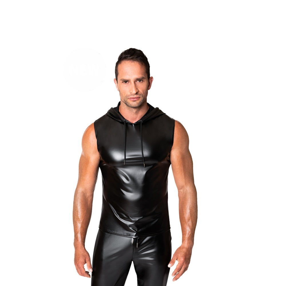 Noir Handmade Frenzy Sleeveless Hoodie Black