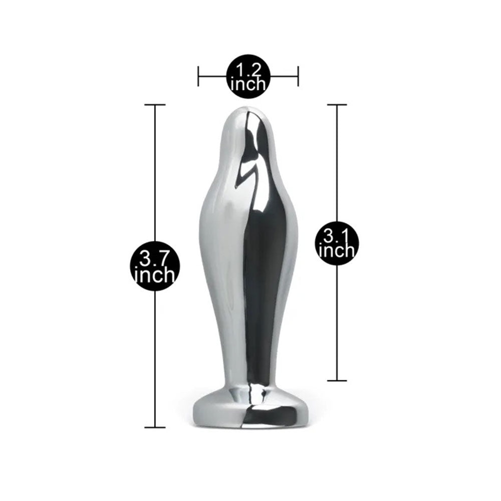 9-Speed Electroplated Silver Vibrating Anal Plug with App Control, 9 CM Length - image 7