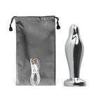 9-Speed Electroplated Silver Vibrating Anal Plug with App Control, 9 CM Length - image 9