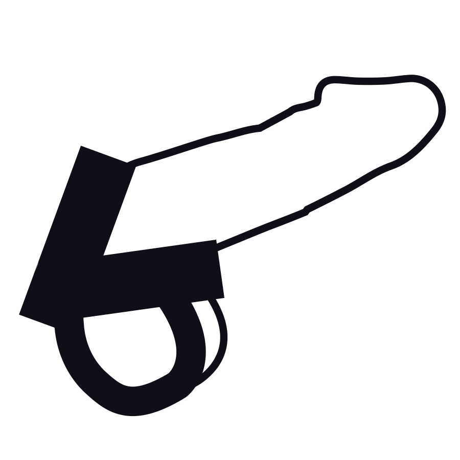 Naughty Toys Leather cock strap and T-bar ball divider