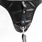 Male leather briefs with detachable chain leash - image 6