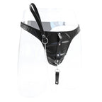 Male leather briefs with detachable chain leash - image 9