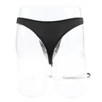 Male leather briefs with detachable chain leash - image 4