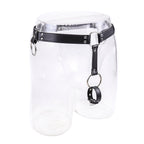 Bondage Male chastity leather pants with penis ring