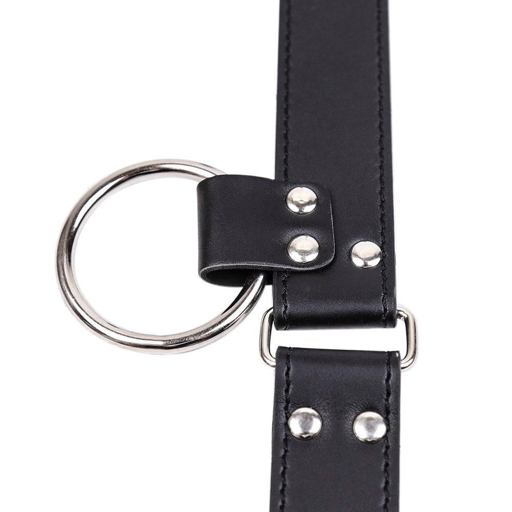 Bondage Male chastity leather pants with penis ring - image 6