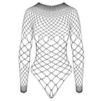 Cottelli Net thong black body with long sleeves - image 2
