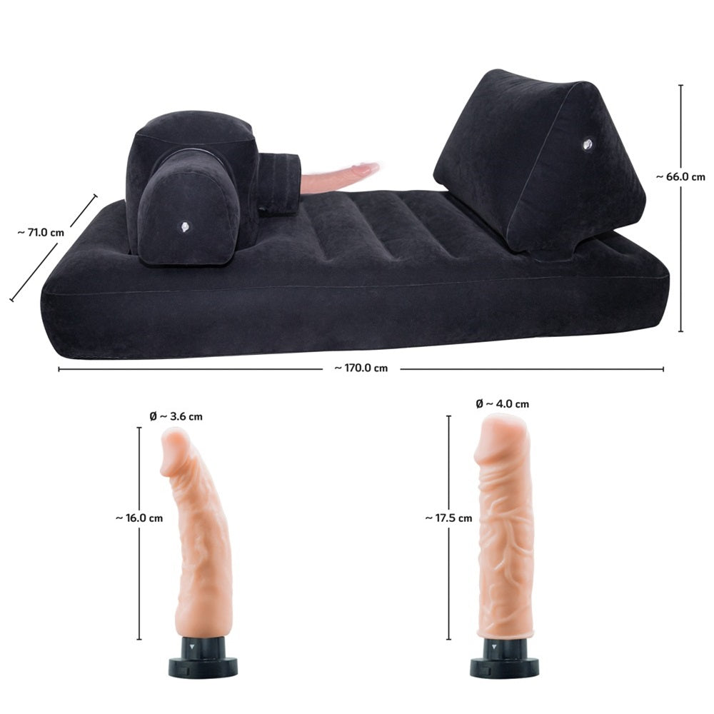 Inflatable velvet luxury bed with a sex machine - image 2