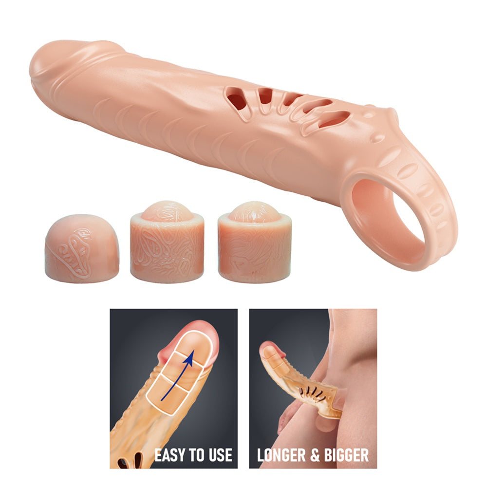 Pretty Love penis extender with 3 removable extender tips