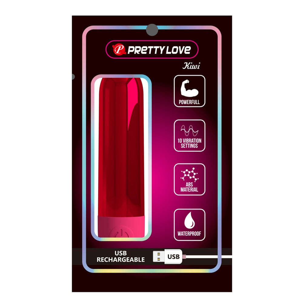 Pretty Love Kiwi mini bullet vibrator RED - image 8