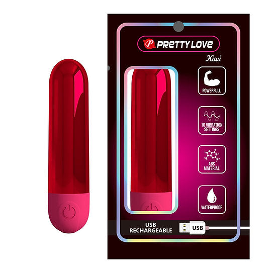 Pretty Love Kiwi mini bullet vibrator RED