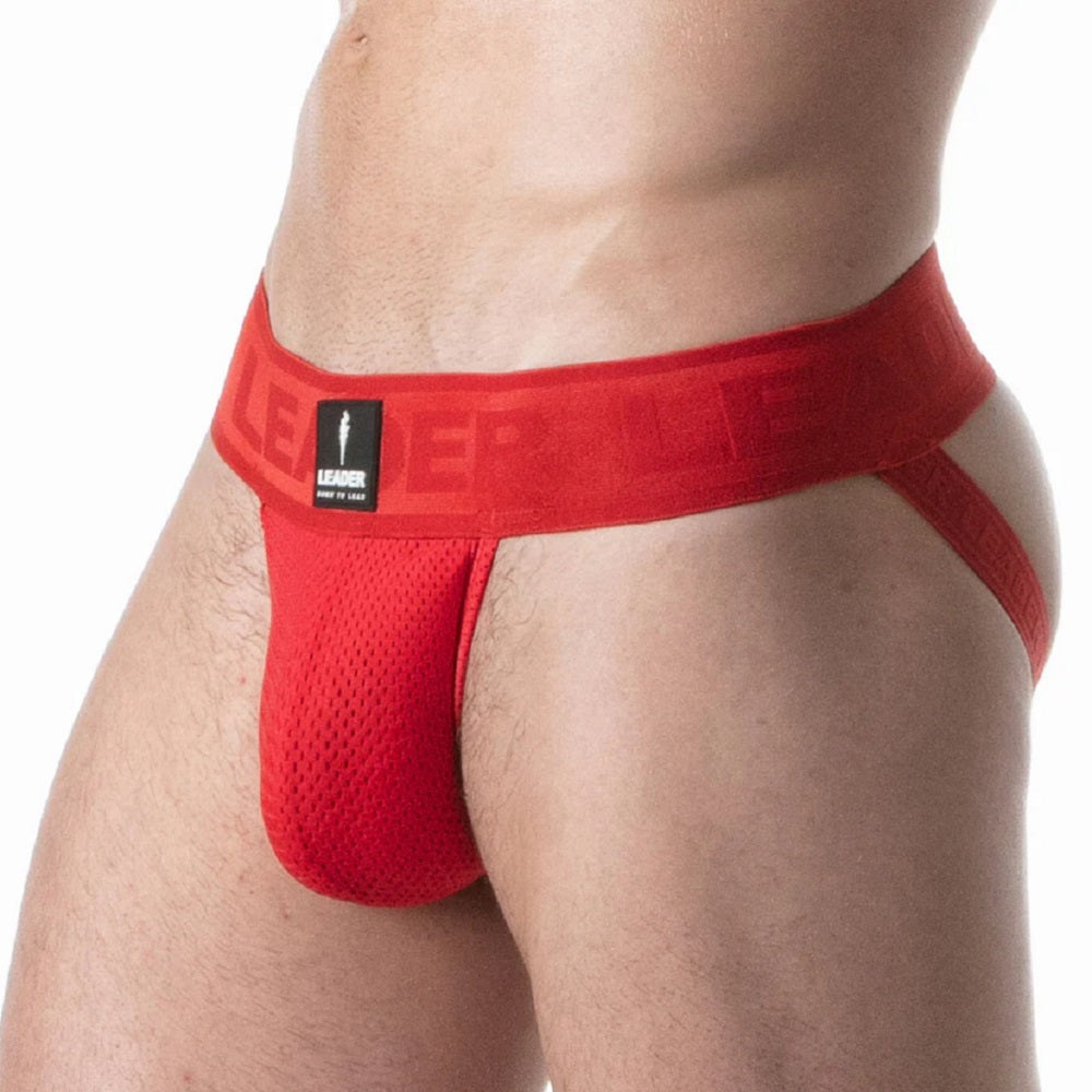 Leader Sports Mesh Jockstrap Red - image 3
