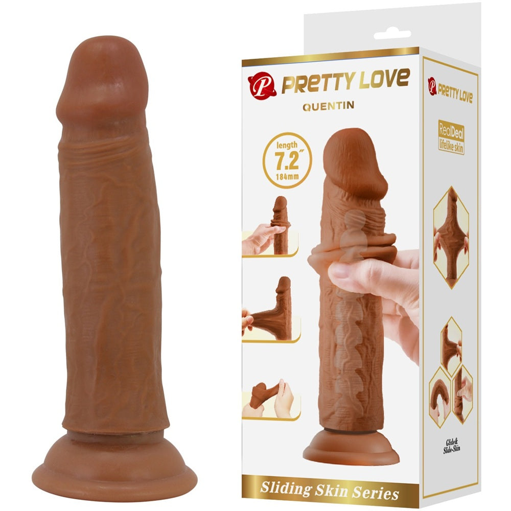 Pretty Love Quentin Brown Realistic Dildo with Suction 18.4 x 4.2 cm Κύρια εικόνα προϊόντος