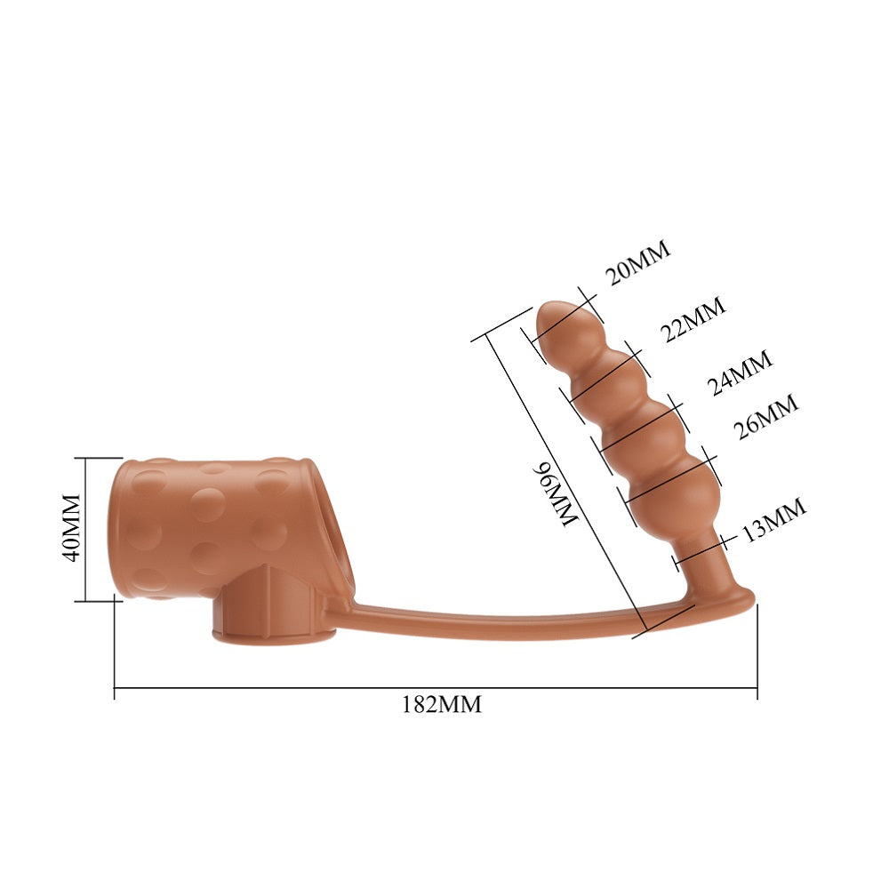 Pretty Love Rilley Penis Sleeve with Butt Plug Brown - image 4