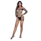 Seductive Off-Shoulder Fishnet Dress O/S