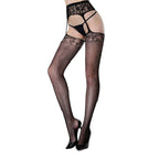 Black Thigh High Stockings and Garter Belt O/S