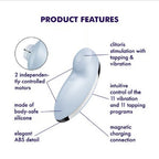 Satisfyer Tap and Climax 2 Lay on Vibrator BLUE