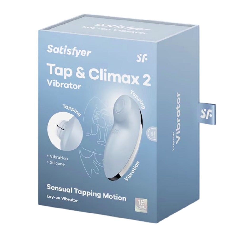 Satisfyer Tap and Climax 2 Lay on Vibrator BLUE Κύρια εικόνα προϊόντος