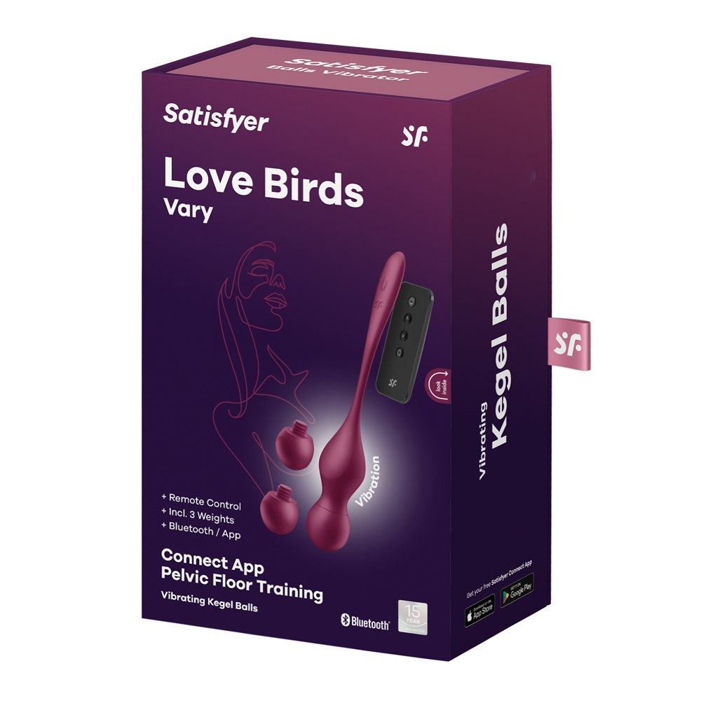 Satisfyer Love Birds Vary Connect App Kegel Balls RED - image 9