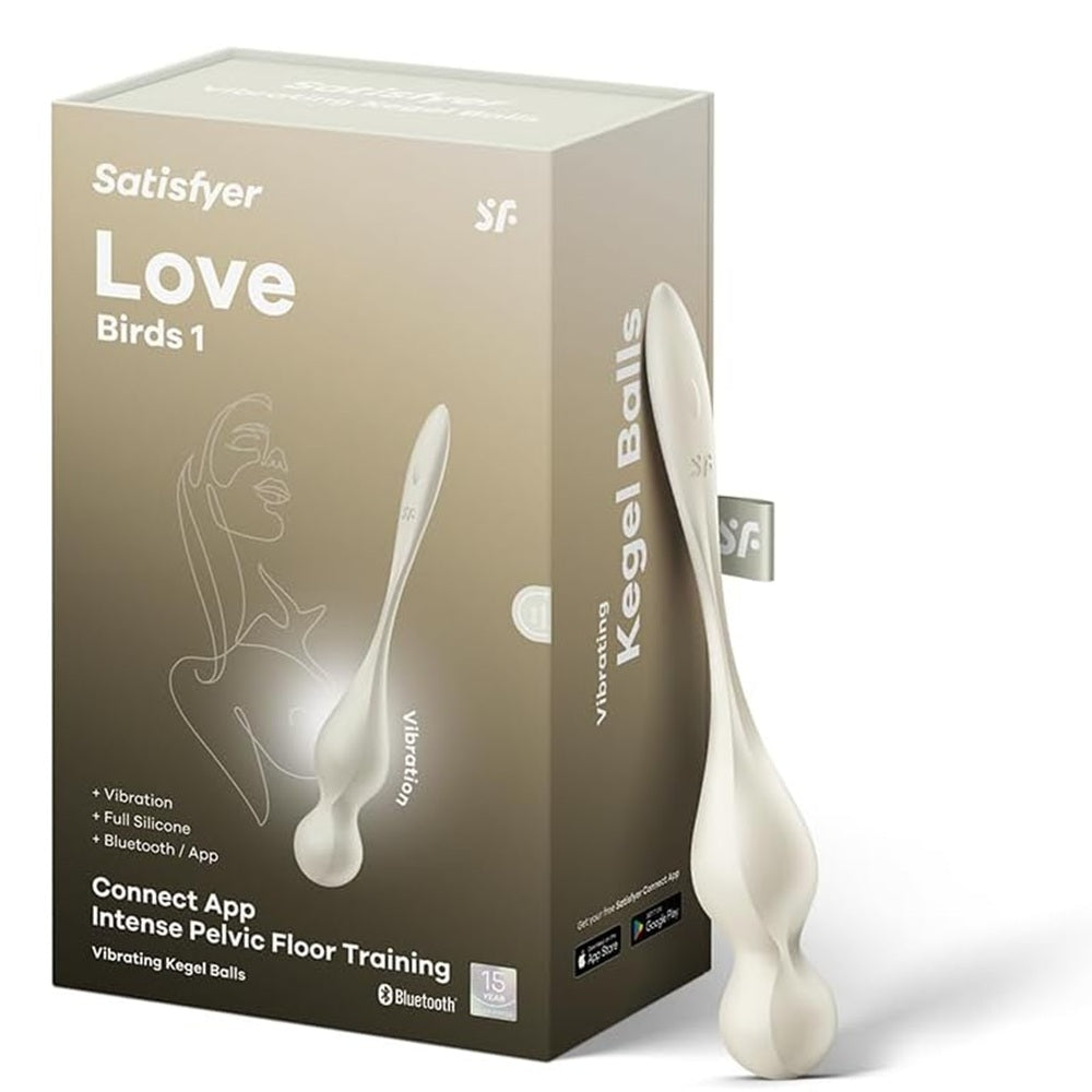 Satisfyer Love Birds 1 Connect App Kegel Balls WHITE