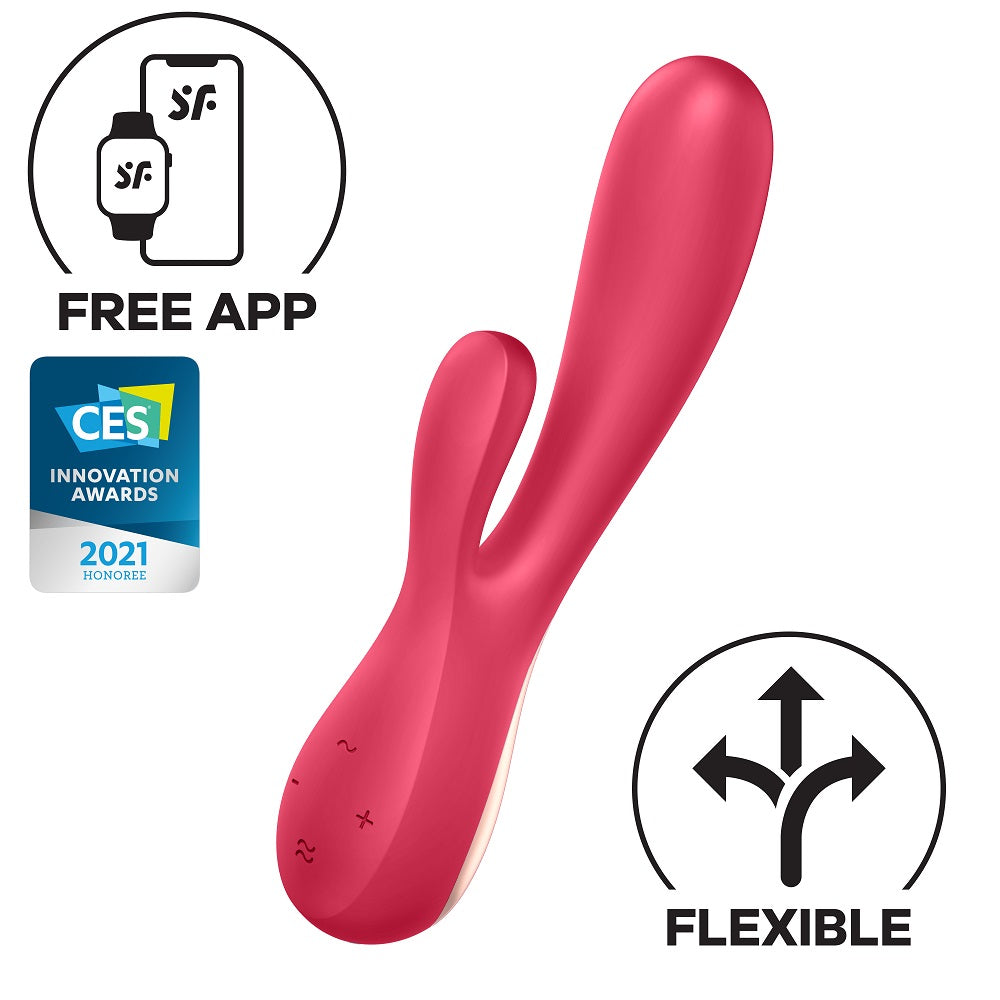 Satisfyer Mono Flex Connect App Rabbit Vibrator RED - image 3