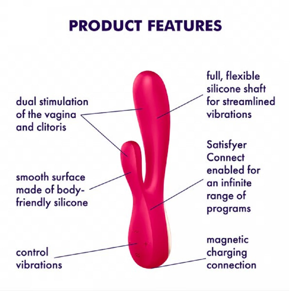 Satisfyer Mono Flex Connect App Rabbit Vibrator RED - image 5