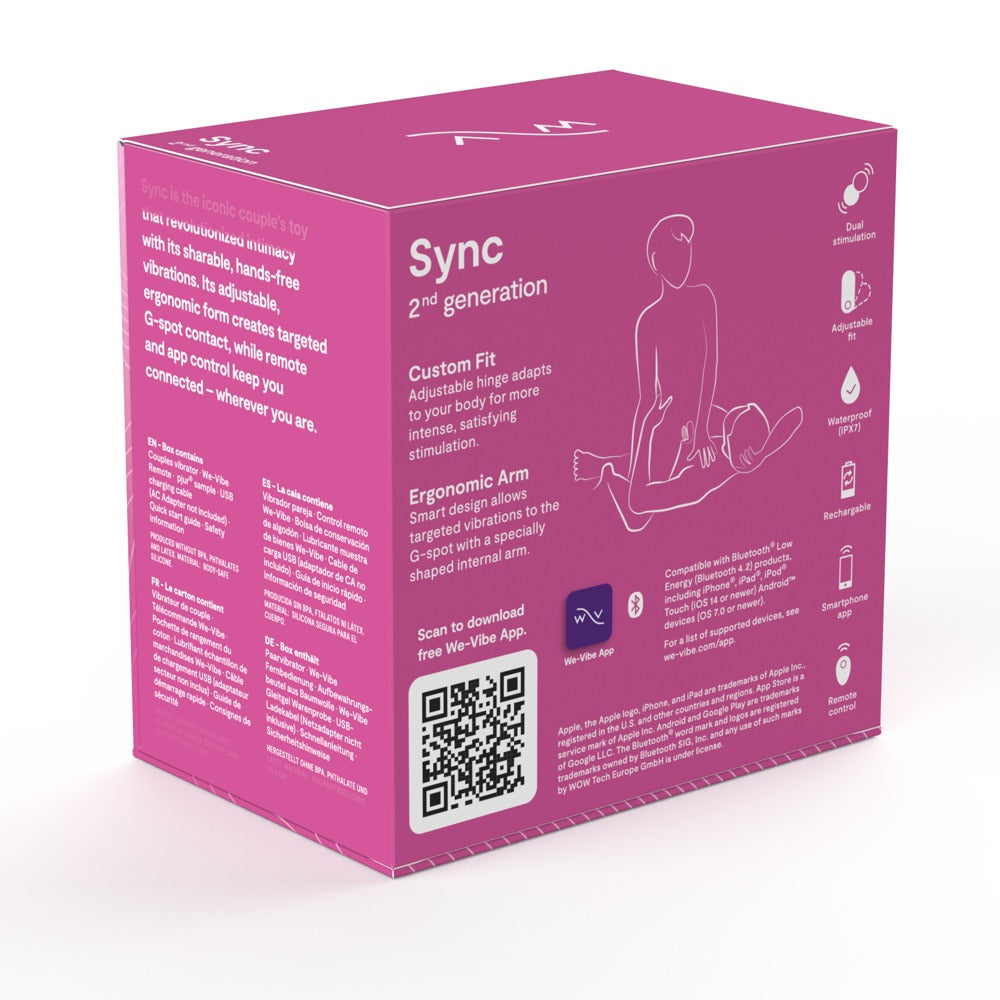 We Vibe Sync2 Connect App Couples Vibrator Pink - image 8