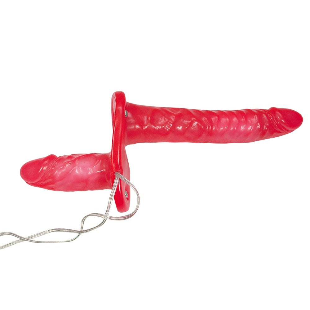 Red Double Strap On with vibration Bad Kitty