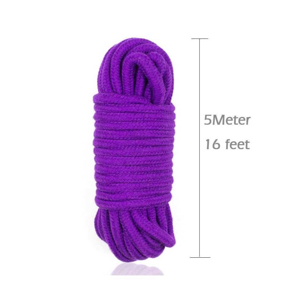 BDSM 5 Meter Cotton Rope with Metal Head PURPLE - image 3