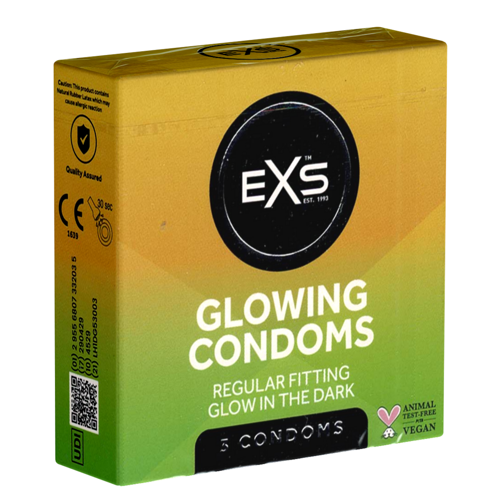 EXS Glow in The Dark Condoms 3 Pack Δευτερεύουσα εικόνα προϊόντος