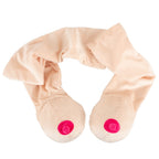Plush boob scarf with a pink nipple at either end - image 2