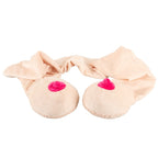 Plush boob scarf with a pink nipple at either end - image 4