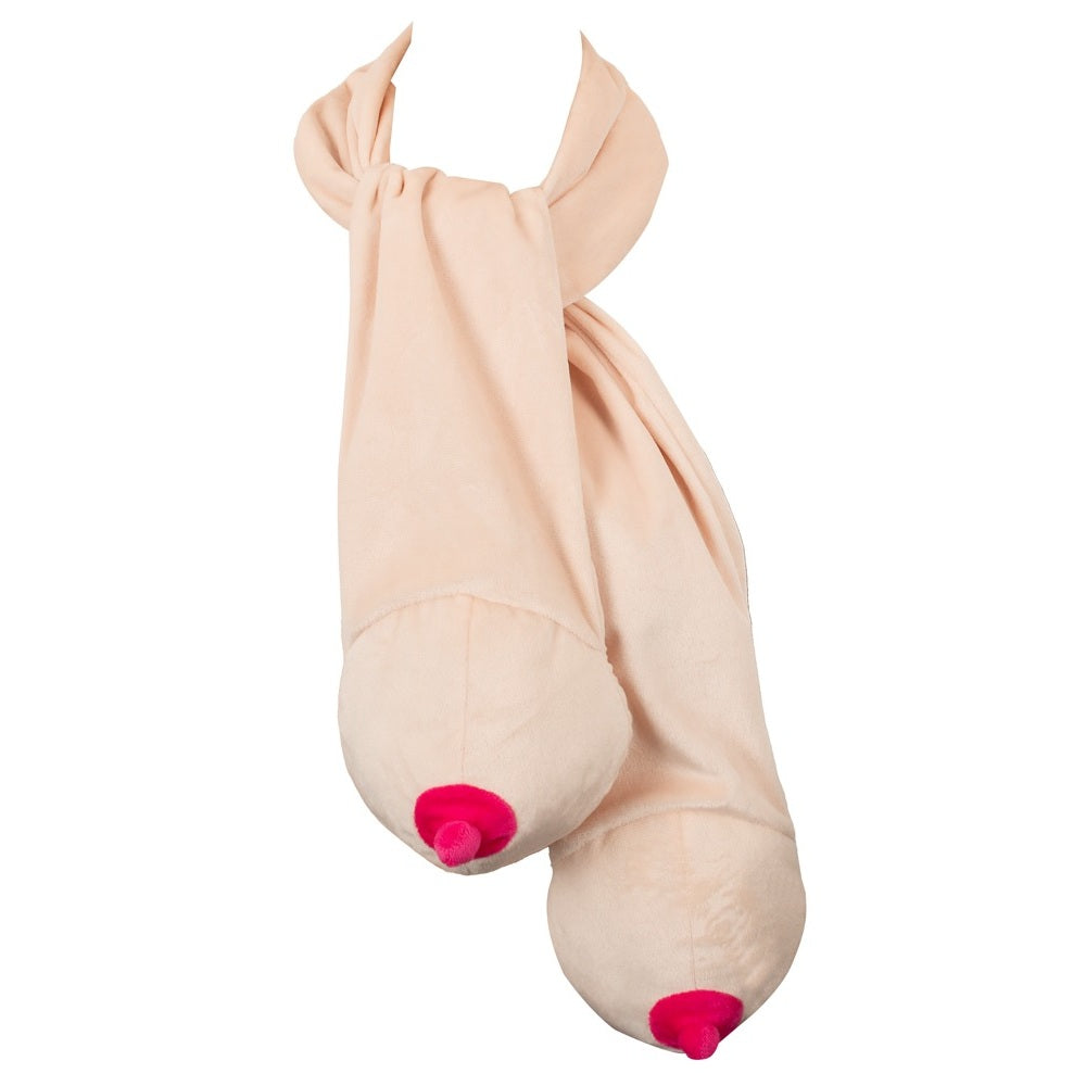 Plush boob scarf with a pink nipple at either end - image 5