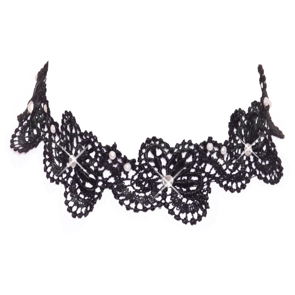 Embroidered choker in a lace look