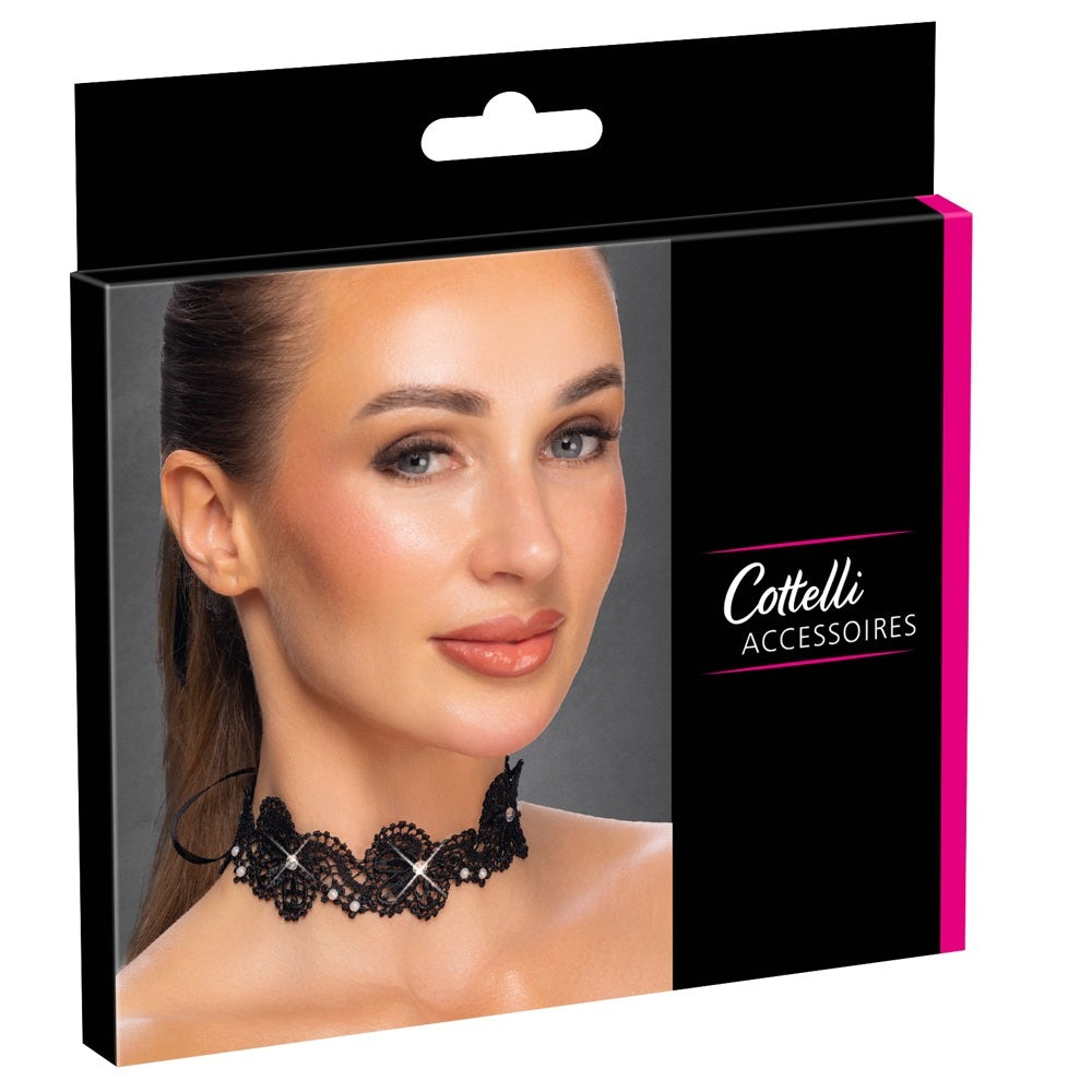 Embroidered choker in a lace look