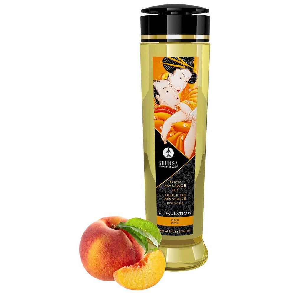 Shunga Stimulation Peach Massage Oil 240ml Κύρια εικόνα προϊόντος