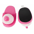 Pink Plush Boobs Slippers