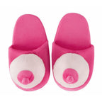 Pink Plush Boobs Slippers