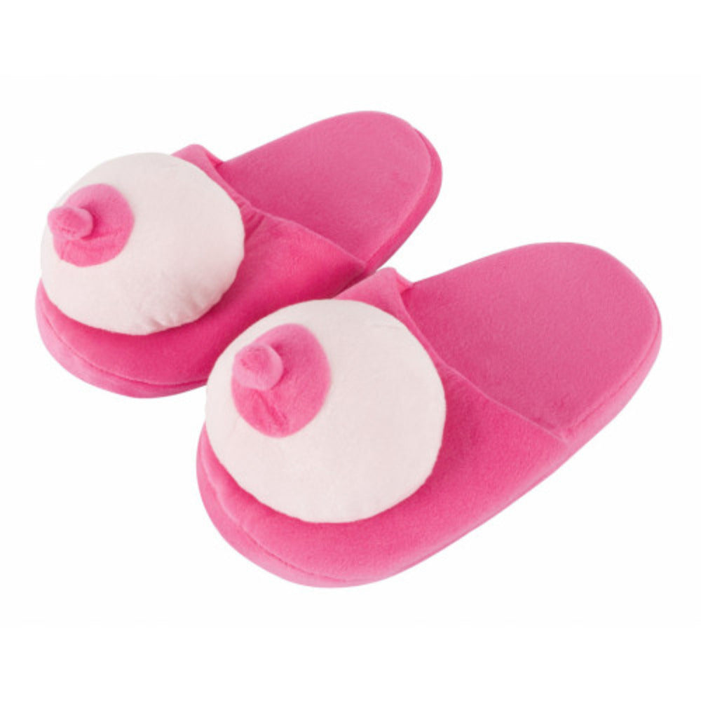 Pink Plush Boobs Slippers Main image