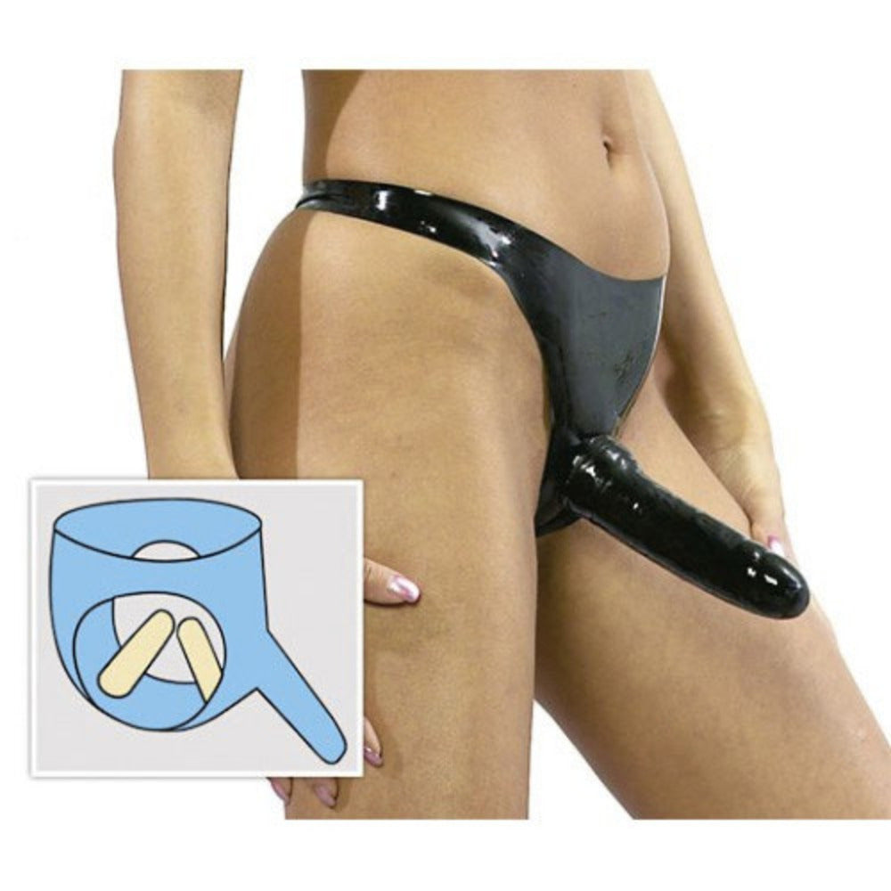 Latex Panty with 3 Dildos Δευτερεύουσα εικόνα προϊόντος